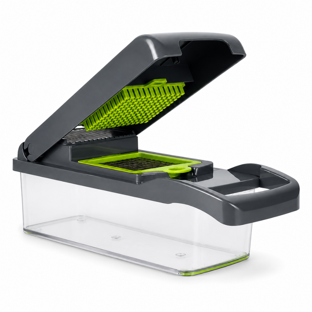 7-in-1 Vegetable Chopper – Manual Food Slicer & Dicer with Container