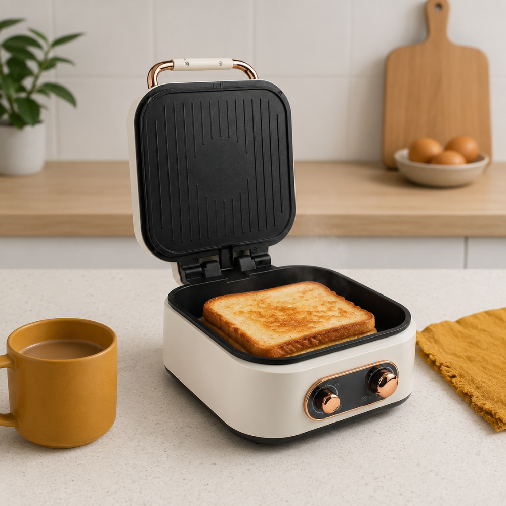 Electric Sandwich Maker & Panini Press Grill – Non-Stick Breakfast Maker